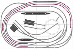 an overhead view of a train track with multiple tracks