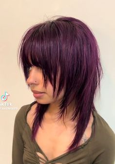 Scene Hair Dye, Frosted Tips Hair, Purple Scene Hair, Emo Haircut, Emo Shag, Short Emo Hair, Red Scene Hair, Haircut Inspo