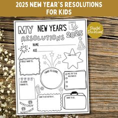 a new year's resolution for kids with the text, my new years resolution