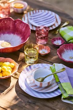 Invite spring to the table with these vibrant stoneware pinch bowls, each one hand-painted to capture the colors of seasonal blooms. Mix Match Dinnerware, Pinch Bowls, Outdoor Living Furniture, Table Setting Decor, Stoneware Bowl, Entertaining Essentials, Porcelain Plate, Easter Shopping, Creative Living