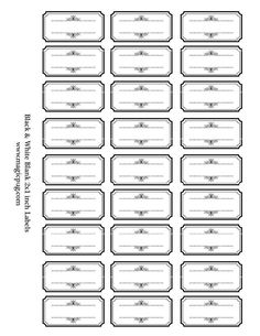 blank labels are shown in black and white, with the word's name below them