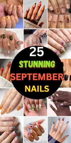 September Nail Inspiration, Nail Designs September 2024, September Nail Design, Fun September Nails, Nails For September 2024, September Nail Ideas Gel Simple Short, Simple September Nails, September Dip Nails, September 2024 Nails