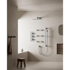 the shower head is mounted to the wall