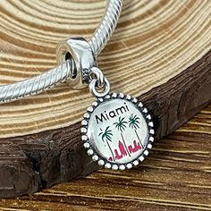 S925 Sterling Silver Dangle Charm Brand New Nerve Use Travel Souvenir With Gift Box Fast Shipping Jewelry Pandora, Pandora Silver, Travel Souvenirs, Dangle Charms, Pandora Jewelry, Nerve, Miami Beach, Womens Jewelry Bracelets, Miami