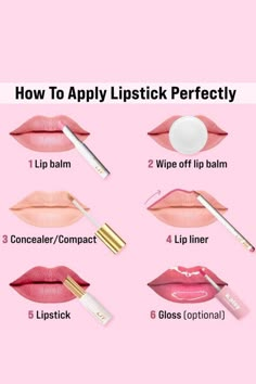 Apply Lipstick, Mekap Mata, Lipstick Hacks, Lipstick Tutorial, Bold Lip