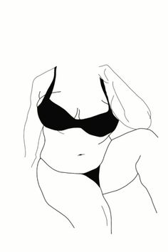 Kare Kare, Body Image Art, Body Outline, Body Positivity Art, Plus Size Art, Soyut Sanat Tabloları, Outline Art, Outline Drawings