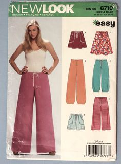 a woman's wide legged pants sewing pattern from the new look book, easy to sew