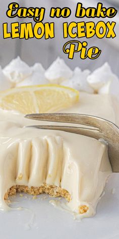 the lemon icebox pie is ready to be eaten