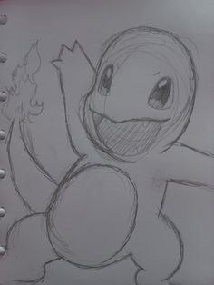 a drawing of a cartoon character with fire coming out of his mouth