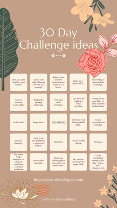 30 Day Challenge Ideas Fun, Monthly Challenge Ideas, 21 Days Challenge, 30 Day Challenges, May Challenge, March Challenge, Month Challenge, Life Planner Organization, Challenge Ideas