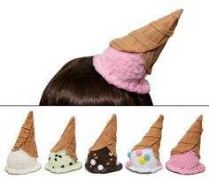 Cone Hat Diy, Ice Cream Cone Costume Women, Candy Headpiece, Ice Cream Cone Headband, Felt Waffle, Ice Cream Hat, Melted Ice Cream