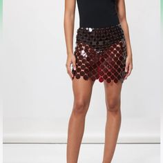 Paco Rabanne Chain Mail Mini Skirt Red / Burgundy Fr 36 - Us S New With Tags Orig $1,200 Selling For Almost 50% Off Comes W Garmer Bag Luxury Mini Skirt For Summer, Chain Mail Skirt, Red Burgundy, Chain Mail, Paco Rabanne, Burgundy Red, Mini Skirt, Womens Skirt, Mini Skirts