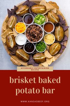 the cover of an appetizing book shows baked potato bar