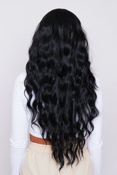 Black Wavy Hair, Beach Wave Hair, Black Curly, Black Curly Hair, Black Wig, Lace Wig, Aesthetic Hair