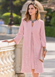 Together Lace Hem Summer Coat. Paired with pants or a full length inner Pink Jacket Outfit, Skirt Diy, Summer Coats, Mother Of The Bride Outfit, Bride Groom Dress, Bridal Party Dresses, Bride Clothes, Groom Dress, Formal Outfit