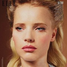 a woman with blonde hair and blue eyes is featured in the cover of vanity magazine