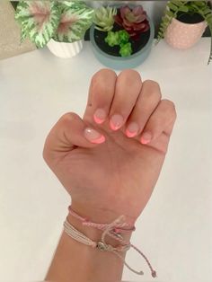 Cute School Nail Ideas, Back To School Nails French Tip, French Tips Summer Nails, Round Acrylic Nails Summer, Easy Gel X Nails, Hoco Nails Short, French Tip Nails With Color, French Nails Colorful, Nails Acrylic Short Almond