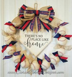 there's no place like home baseball wreath