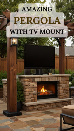 Amazing Pergola with tv mount Pergola With Tv, Outdoor Tv Patio