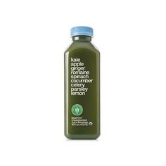 a bottle of green juice on a white background