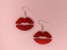 Laser Cut Acrylic Earrings, Acrylic Christmas Earrings, Laser Cut Acrylic Ideas, Acrylic Earrings Laser Cut, Lips Earrings, Lip Earrings, Laser Cut Jewelry Acrylic