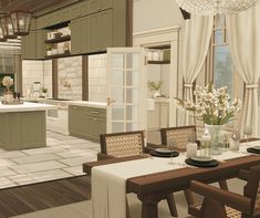 Family Ranch, Sims 4 Kitchen, Sims 4 Family, Sims 4 House Plans, Sims 4 Cc Furniture