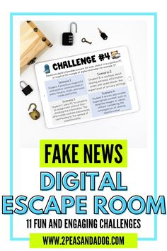 If you’re looking for classroom community-building activities to review your fake news media literacy unit, try out this Fake News Digital Escape Room! Work independently or in groups to decode 11 challenges related to fake news. Not only a fun game, but also a perfect tool for building reading comprehension, listening skills, and an understanding of misinformation and fake news. Let the digital adventure begin! Classroom Community Building Activities, Technology Lesson Plans, Technology Lesson