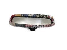 three bracelets with different colors and designs on each side, one in the shape of a circle