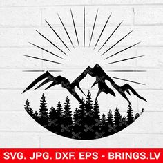 mountains and trees svg dxf files