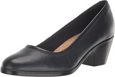 Clarks Women's, Black Leather, Black