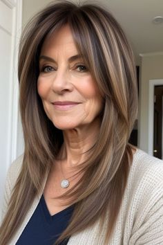 25 Best Long Hairstyles for Women Over 50 19 Long Hair Styles With Bangs Over 40, Hairstyle For Round Face Men, Long Hair Over 50 Older Women, Hairstyle For Round Face, Long Hairstyles For Women, Round Face Men, Hair Contouring, Medium Haircuts, Jackson Ms