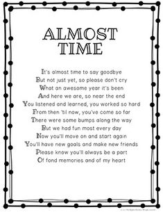 the poem almost time is written in black and white with polka dot border around it