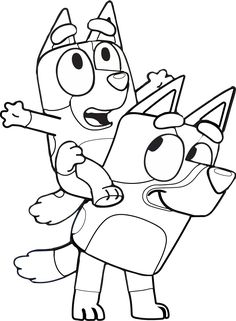 an image of cartoon characters coloring pages