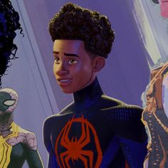 spider - man and other animated characters are shown in this composite image from the movie