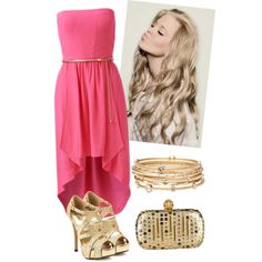 Pink & gold Pink Gold, Homecoming Dresses, Pink And Gold, Homecoming, Acne Studios, Polyvore Image, Dress Up, Prom, Acne