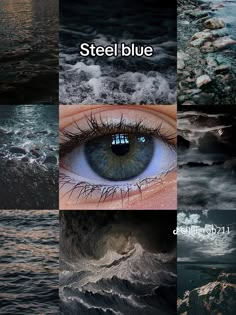 four different pictures with the words steelblue written in each one's eye