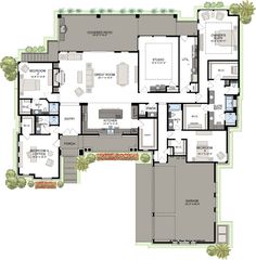 the floor plan for this modern home is very large and has lots of space to put in