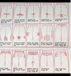 the instructions for how to sew shorts and pants with no sewing holes on them