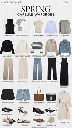 SPRING CAPSULE WARDROBE 2023 Outfit For Spring 2024, Outfits Spring 2024 Women, Spring 2024 Wardrobe Capsule, Capsule Wardrobe Outfits Spring 2024, French Spring Capsule Wardrobe 2024, Spring 24 Outfits, Chic Spring Outfits 2024, Spring Capsule Outfits, Europe Spring Capsule Wardrobe