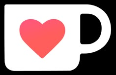 a coffee cup with a heart in the middle, on top of it's side