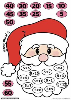 santa claus is on the phone with numbers and times to print out for christmas time