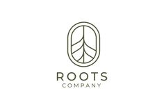 the logo for roots company, which has been designed to look like an oval window