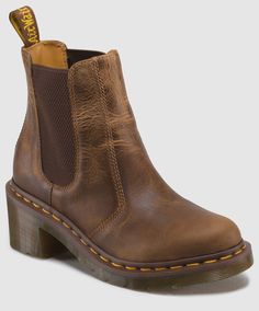 CADENCE TAN GREENLAND BOOT Dr Martens Store, Chelsea Boots Style, Heeled Chelsea Boots, Wink Wink, Rugged Leather, Fun Clothes, Shoe Wishlist, Mens Fashion Rugged, Brown Leather Heels