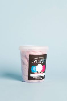 a cup of lollipoput on a blue background