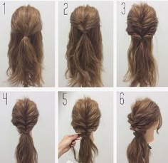 Embedded image permalink Hair Arrange, Pinterest Hair, Easy Hairstyle, Easy Hair, Hair Do, Hair Updos