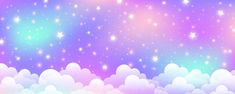 colorful sky with stars and clouds