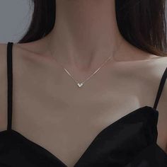 Neck And Collarbone Aesthetic, Aesthetic Necklace Simple, Simple Elegant Necklace, Jewelry Necklace Simple