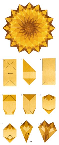 how to make an origami sunflower with pictures and instructions - step by step