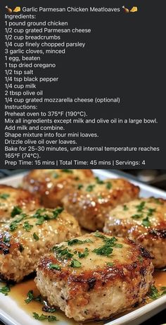 the recipe for chicken meatballs on a plate