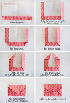 instructions to make an origami envelope